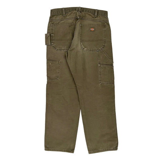 Dickies Carpenter Trousers - 31W 30L Green Cotton