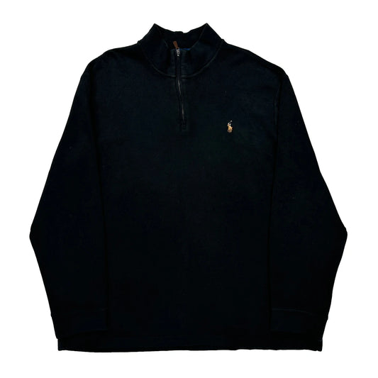 Polo By Ralph Lauren 1/4 Zip - 2XL Black Cotton