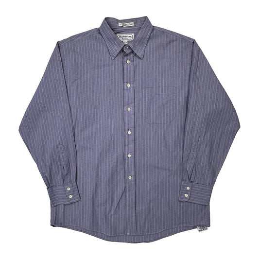 Made In USA Burberry Striped Shirt - Large Purple Cotton