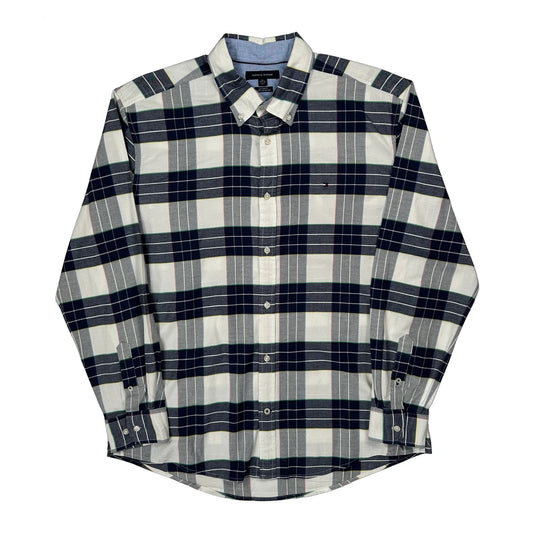 Vintage Tommy Hilfiger Checked Shirt - XL Blue Cotton