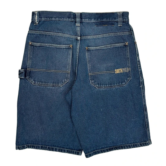 Southpole Baggy Denim Shorts - 34W 11L Blue Denim