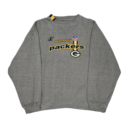 Green Bay Packers Logo Athletics Nfl Sweatshirt - 2XL Grey Cotton Blend