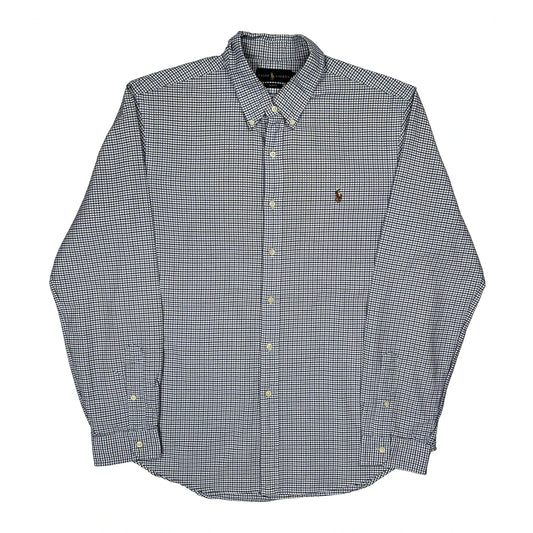 Slim Fit Ralph Lauren Checked Shirt - XL Blue Cotton