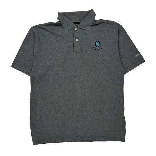 Vintage Reebok Polo Shirt - Medium Grey Cotton