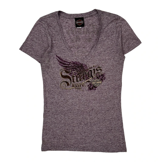 Sturgis Rally Harley Davidson Graphic T-Shirt - Medium Purple Cotton