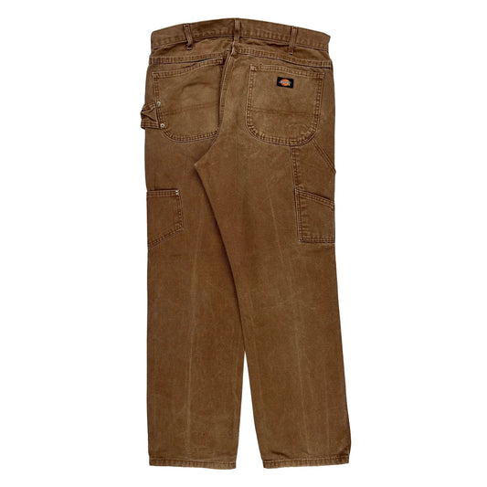 Dickies Carpenter Trousers - 35W 31L Brown Cotton