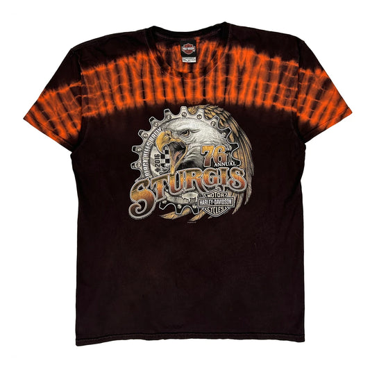 Rapid City Harley Davidson Tie-Dye T-Shirt - XL Black Cotton