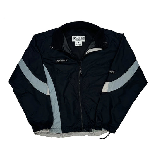 Vintage Columbia Windbreaker - Large Black Polyester
