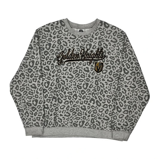 Golden Knights Nhl Animal Print Sweatshirt - Large Grey Cotton Blend