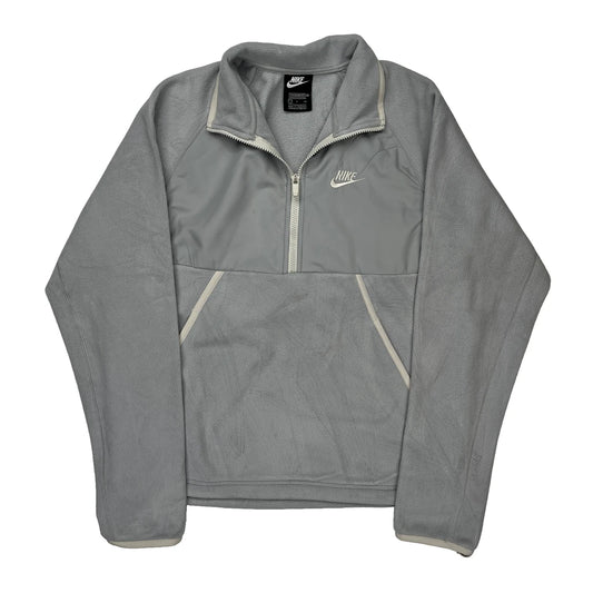 Nike 1/4 Zip - Small Grey Polyester