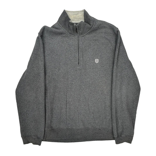 Tommy Hilfiger 1/4 Zip - Large Grey Cotton Blend