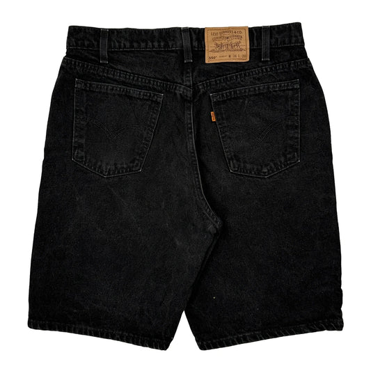 550 Levis Baggy Denim Shorts - 32W 10L Black Cotton