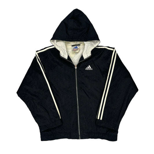 Vintage Adidas Windbreaker - Large Black Polyester