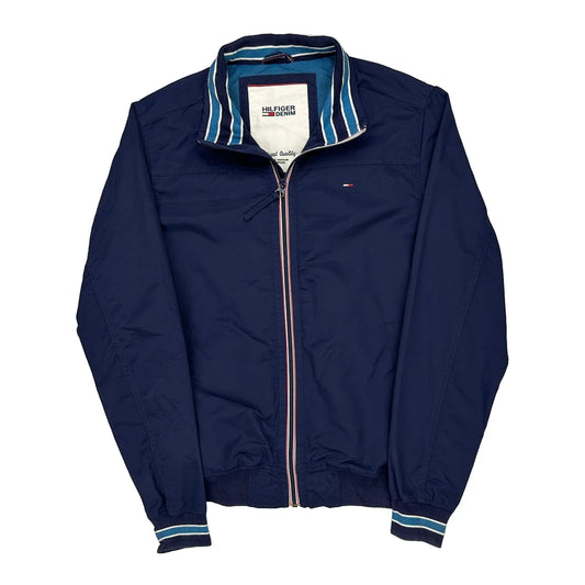 Hilfiger Denim Striped Windbreaker - Small Navy Polyester