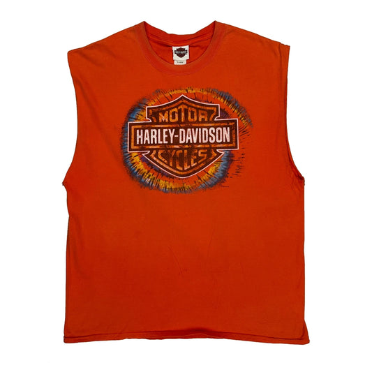 Northwoods Harley Davidson Graphic T-Shirt - XL Orange Cotton