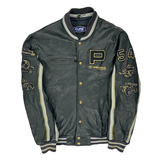 Pure Polaris Varsity Jacket - 2XL Black Leather