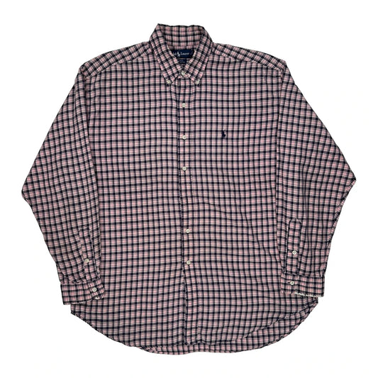 Blake Ralph Lauren Checked Shirt - Large Blue Cotton