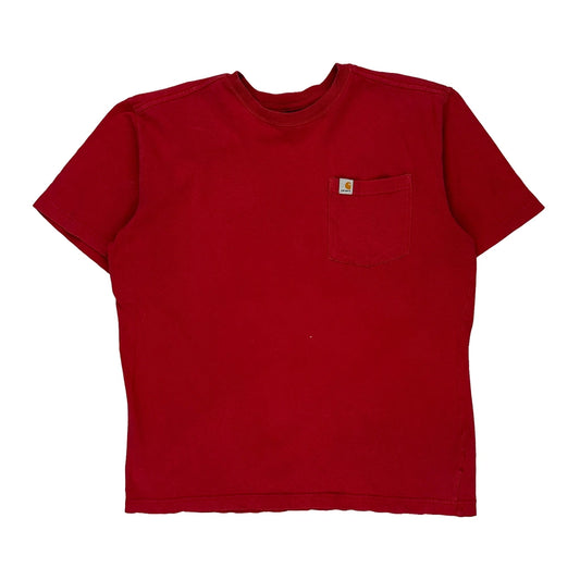 Carhartt T-Shirt - Medium Red Cotton