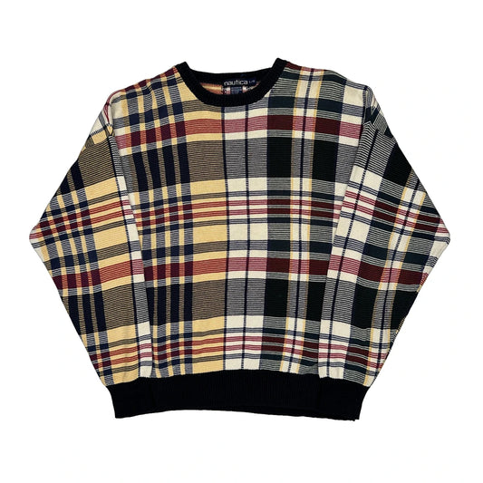 Nautica Checked Jumper - Large Multicoloured Cotton