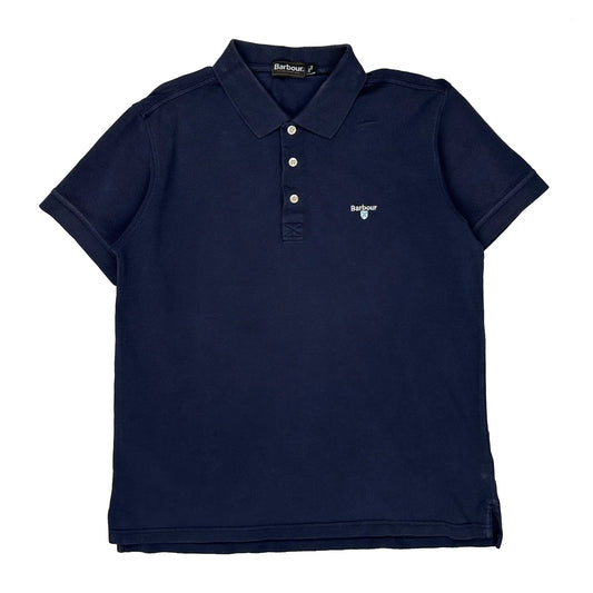 Barbour Polo Shirt - Large Navy Cotton