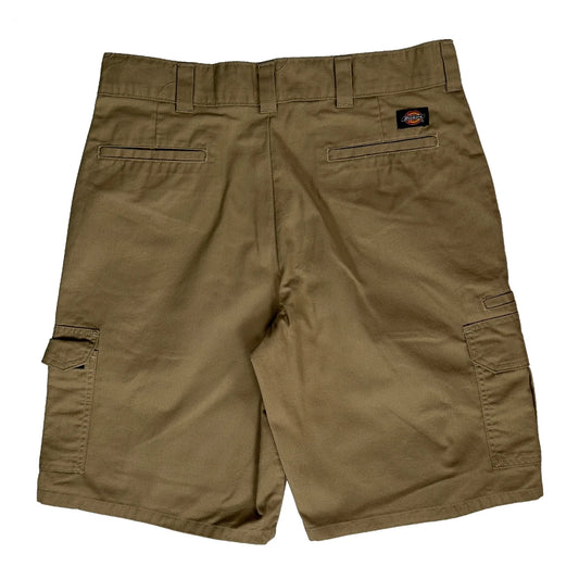 Vintage Dickies Cargo Shorts - 34W 10L Khaki Polyester Blend