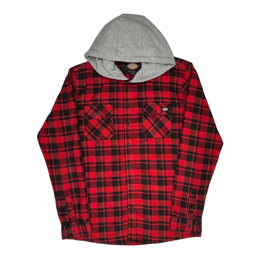Dickies Checked Overshirt - Large Black Cotton