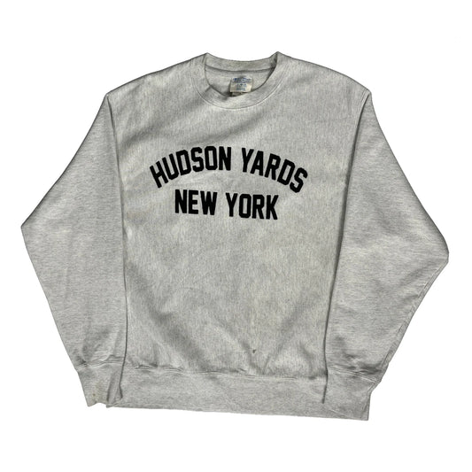 Hudson Yards New York Champion Reverse Weave Sweatshirt - Large Grey Cotton