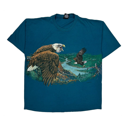 Signal Sports Single Stitch T-Shirt - 2XL Blue Cotton