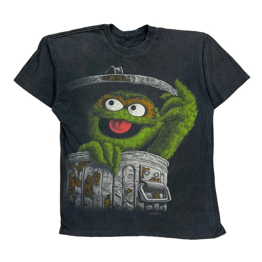 Oscar The Grouch Sesame Street Single Stitch T-Shirt - XL Green Cotton