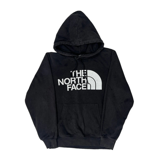 The North Face Spellout Hoodie - Medium Black Cotton Blend