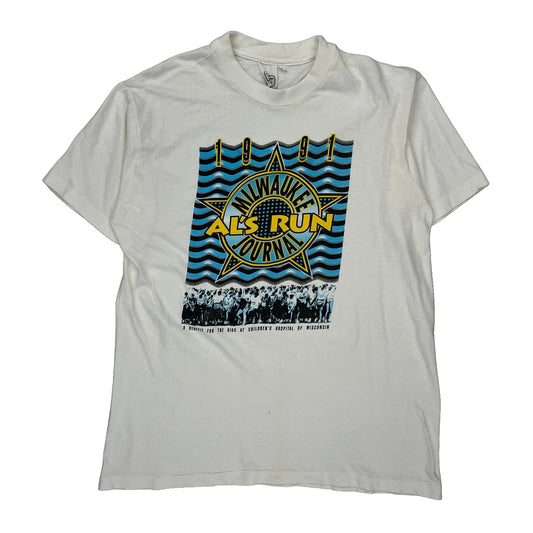Milwaukee Als Run 1991 Unbranded Graphic T-Shirt - Large White Cotton