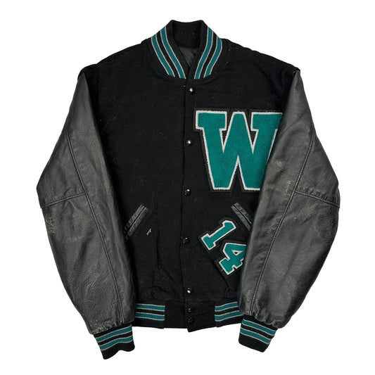 North Woodstock Thunder Unbranded College Varsity Jacket - Medium Black Wool Blend