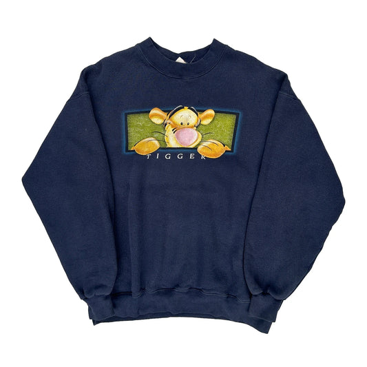 Tigger Disney Sweatshirt - Large Navy Cotton