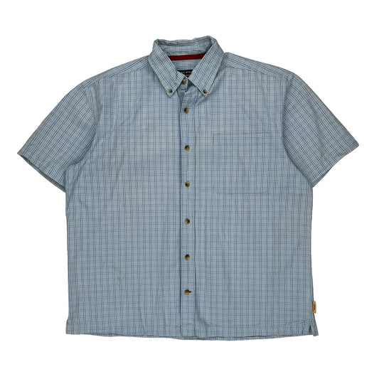 Levis Checked Short Sleeve Shirt - Large Blue Cotton