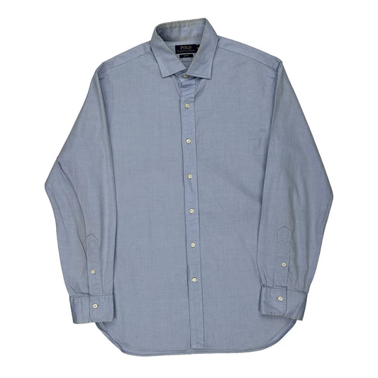 Polo By Ralph Lauren Slim Fit Shirt - Large Blue Cotton