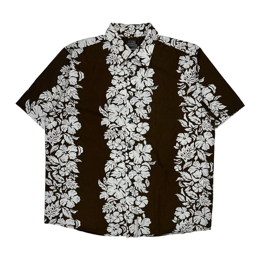 Pineapple Connection Floral Hawaiian Shirt - 2XL Brown Cotton