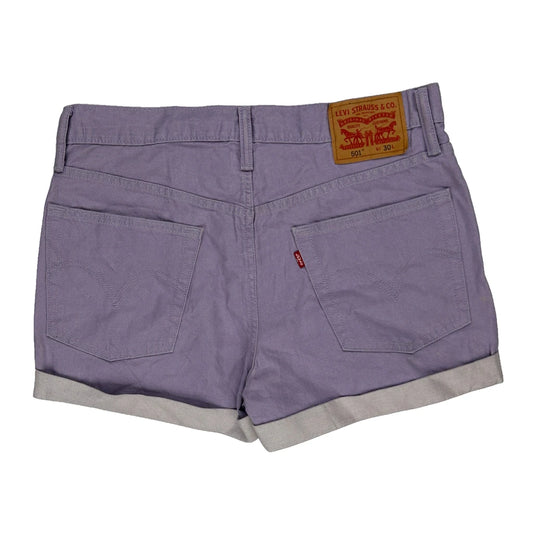 Levis Denim Shorts - 32W UK 12 Purple Cotton
