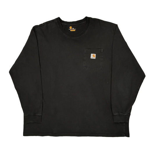 Carhartt Long Sleeve T-Shirt - 2XL Black Cotton