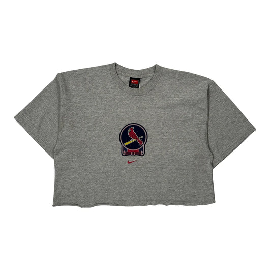 Cardinals Nike Cropped T-Shirt - Medium Grey Cotton
