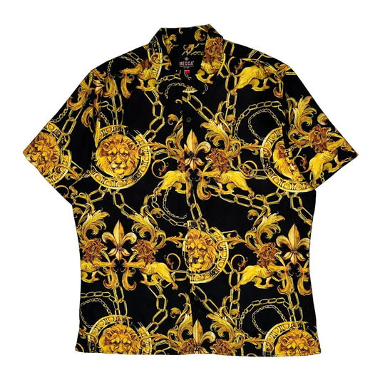 Unbranded Hawaiian Shirt - 2XL Black Polyester Blend