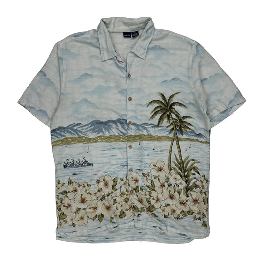 Cherokee Floral Hawaiian Shirt - Large Multicoloured Cotton Blend