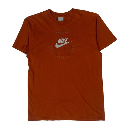 Nike T-Shirt - Large Orange Cotton