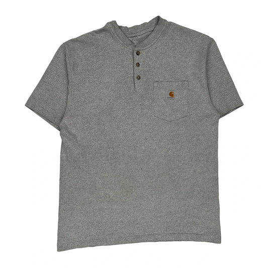 Carhartt T-Shirt - Large Grey Cotton