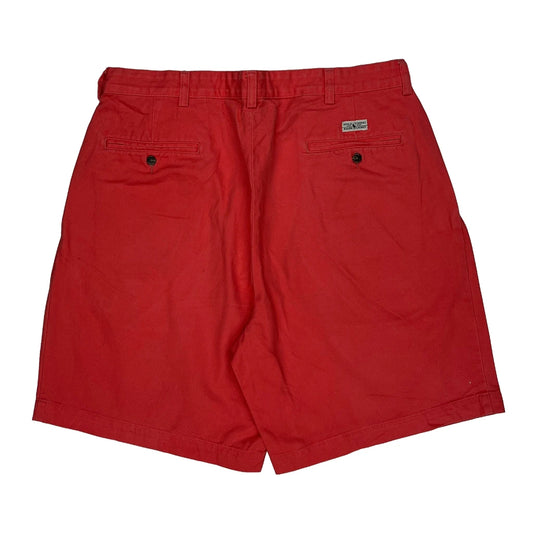 Polo By Ralph Lauren Double Pleated Chino Shorts - 33W 6L Red Cotton