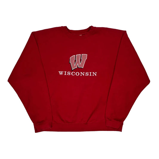 Wisconsin Adidas College Sweatshirt - XL Red Cotton
