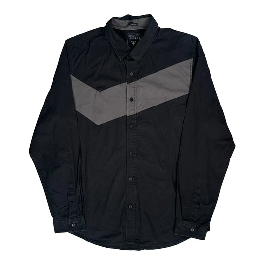 Vintage Guess Slim Fit Shirt - Large Black Cotton
