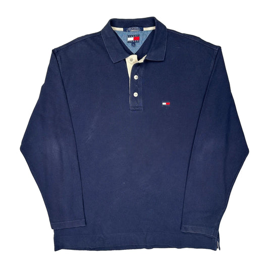 Vintage Tommy Jeans Polo Shirt - XL Navy Cotton