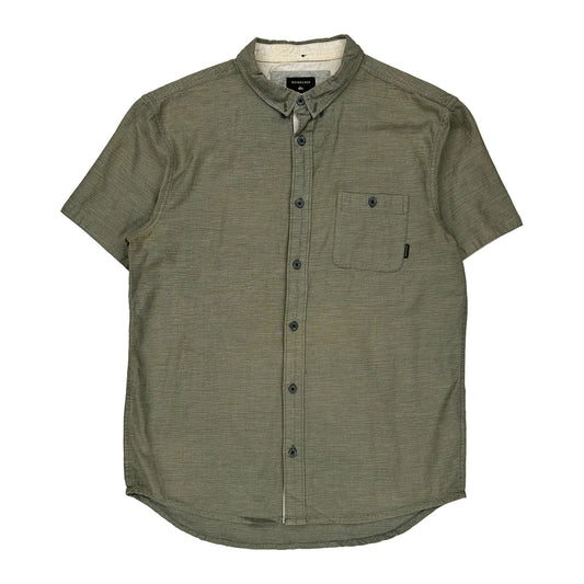 Quiksilver Short Sleeve Shirt - Medium Green Cotton