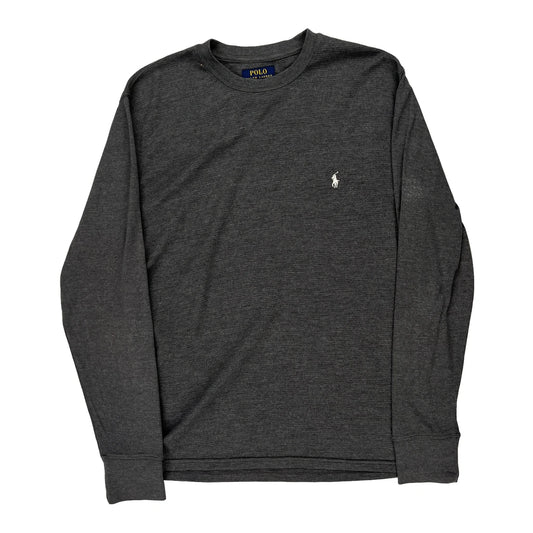 Polo By Ralph Lauren Long Sleeve T-Shirt - Large Grey Cotton Blend