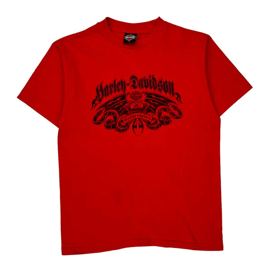 Ocean City, Md Harley Davidson Graphic T-Shirt - Large Red Cotton